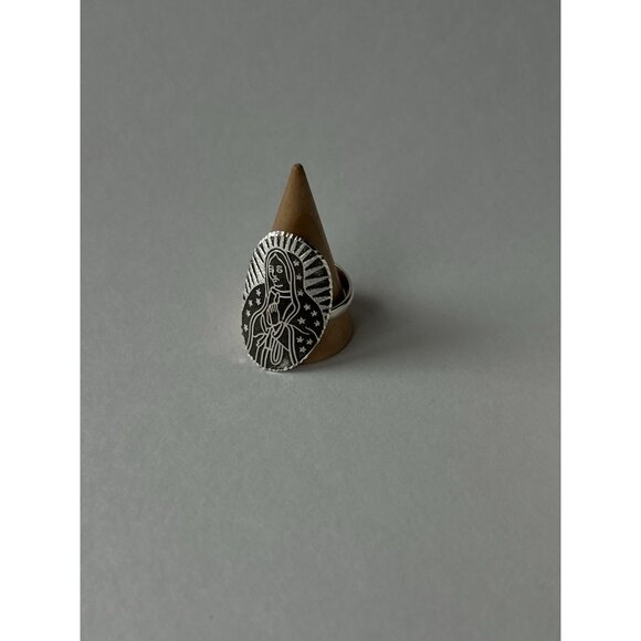 Virgin of Guadalupe Ring 925 Sterling Silver Size 10 Mexican Devotional Jewelry - Picture 8 of 16